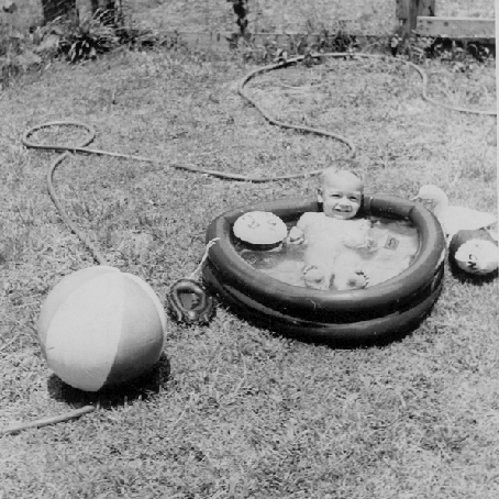 Billy Windsor in backyard pool in Columbus Georgia in 1950
