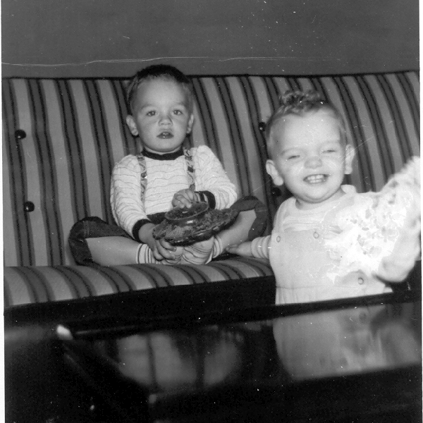 Billy Windsor and Tony Windsor in home at 2222 Buena Vista Road in Columbus Georgia in 1951.
